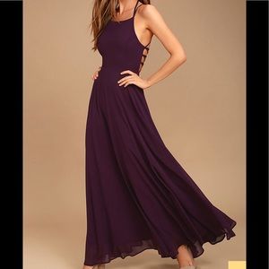 NWT Lulus Strappy Back Maxi plum colored